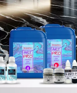 Kit de encimera de cocina con efecto mármol Silver Black con resina epoxi (+ pintura antiarañazos incluida en el precio!)